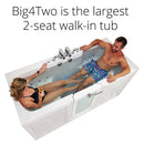 Ella Big4Two 36"x80" Hydro + Air Massage w/ Independent Foot Massage Walk-In Tub