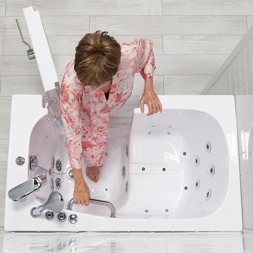 Ella Mobile 26"x45" Air and Hydro Massage Walk-In Tub