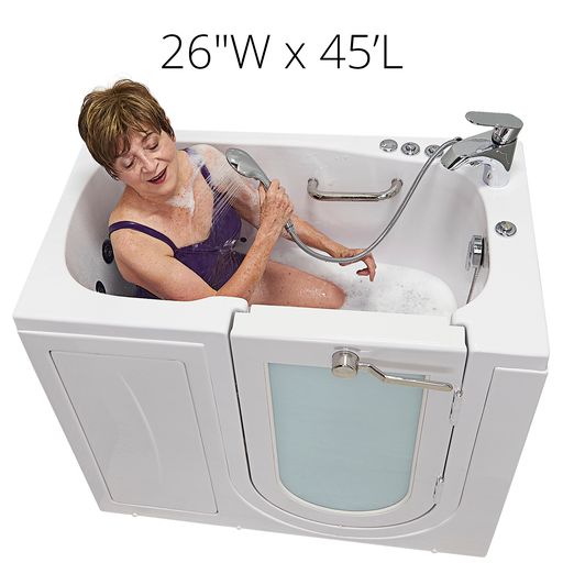 Ella Mobile 26"x45" Air and Hydro Massage Walk-In Tub